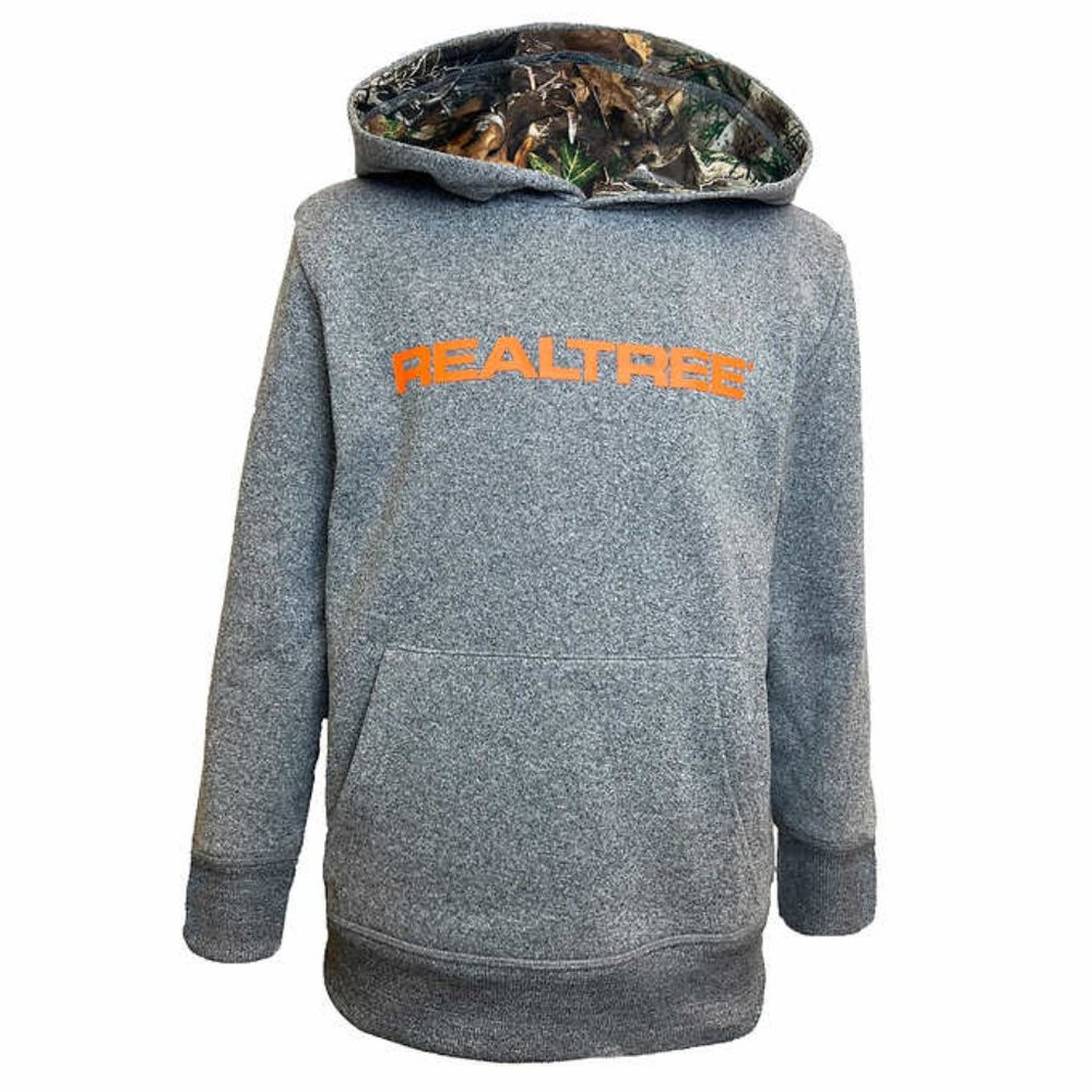 (2) Two Realtree Youth Boys Long Sleeve Pockets Hoodie Light & Gray Size M NWT!!